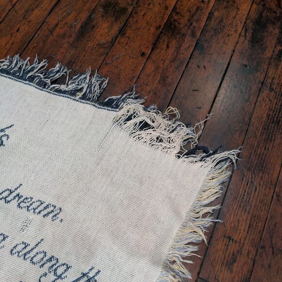 Footprints in the Sand Tapestry Throw Blanket Fringe Hem Wall Art 62x44 - Picture 6 of 11